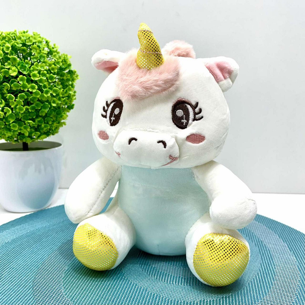 Рюкзак з м'якою іграшкою Єдиноріг 1 відділення 20см Сірий з жовтим (FG24032735B) Чернігів - фото 5