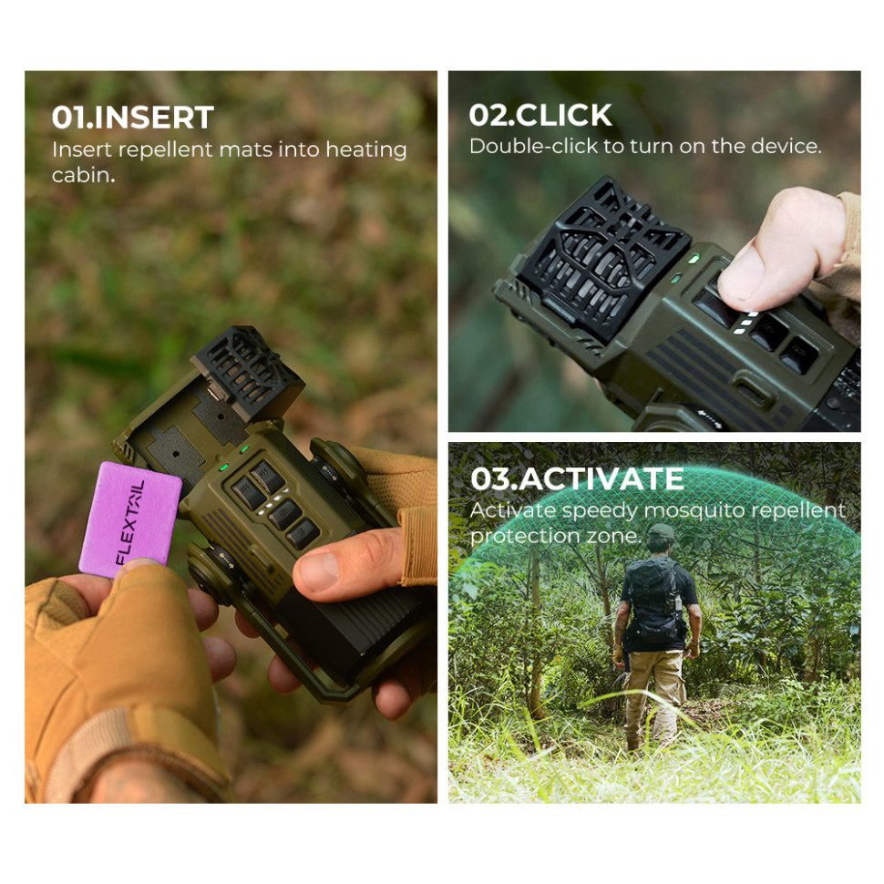 Фумігатор-ліхтар-powerbank кемпінговий Flextail Evo Repel, зелений Київ - фото 5