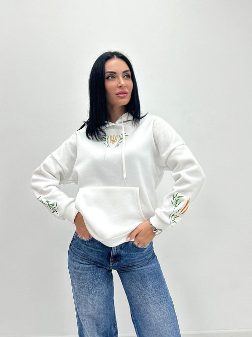 Утепленный худи с патриотическим принтом 