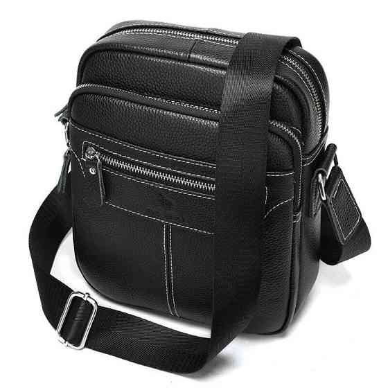 Сумка чоловіча шкіряна флотар Vintage 20018 Чорна Київ