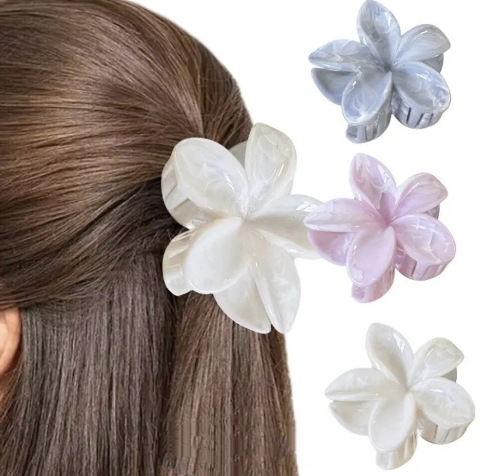 Заколка-крабік квітка Білий Смела - изображение 6