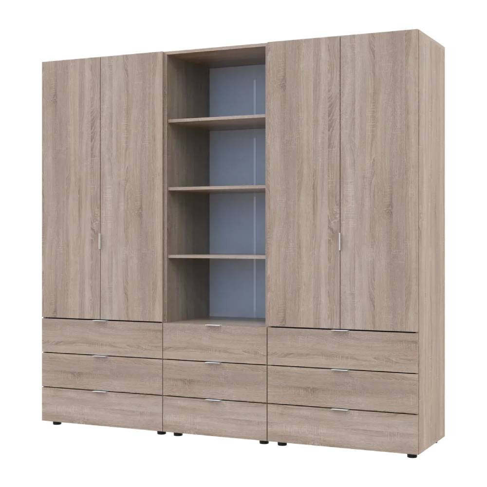 Шафа для одягу Гелар Дуб сонома 2+2ДСП з пеналом 215х49.5х203.4 (DRS-011917) Львів - фото 2