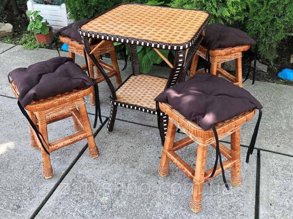 Набор мебели из лозы с табуретками Киев - изображение 1