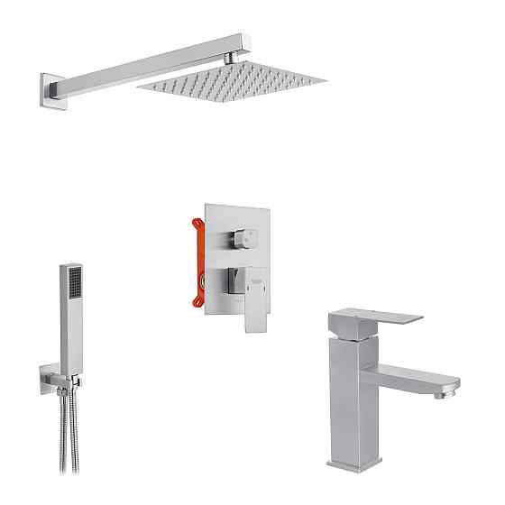 Набор 2 в 1 душевая система Kroner Edelstahl Kubus-ESG082 + смеситель Edelstahl Kubus-ESG010 Киев