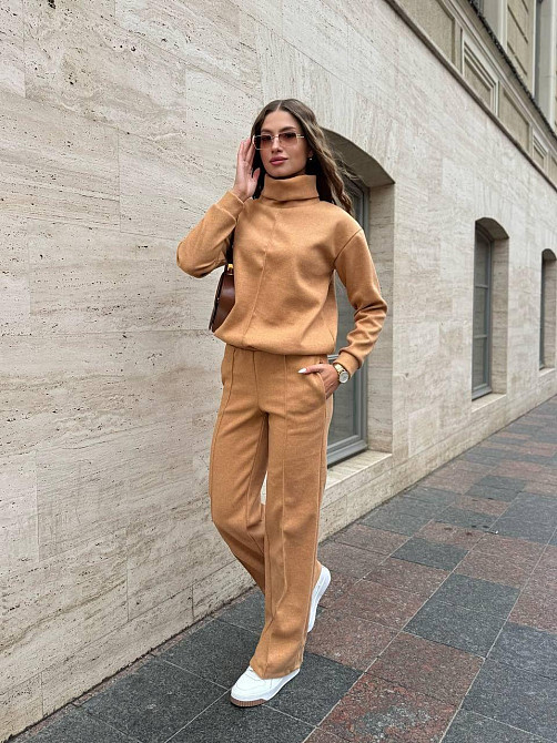 Женский стильный костюм двойка Ангора-кашемир Горчица, 42/44 Одесса - изображение 4