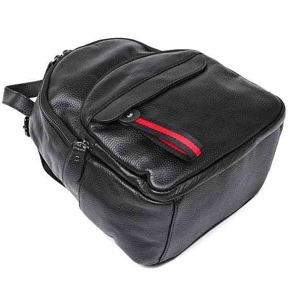 Шкіряний невеликий жіночий рюкзак Vintage 20675 Чорний Київ