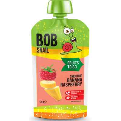 Дитяче пюре Bob Snail Равлик Боб Смузі Банан-Малина 120 г (4820219346364) Вінниця
