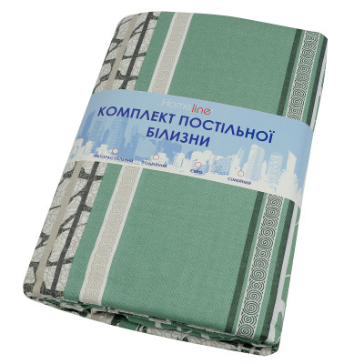Постільна білизна Home Line Мармур зелений 70х70 см бязь полуторний (156313) Вінниця - фото 2
