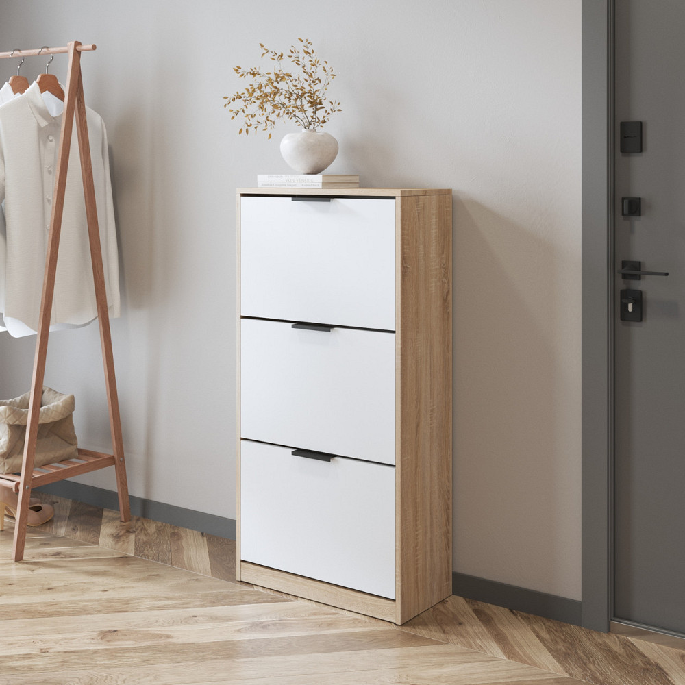 Тумба для взуття VAYS, в передпокій M-45 Дуб Сонома-Білий Львів - фото 1