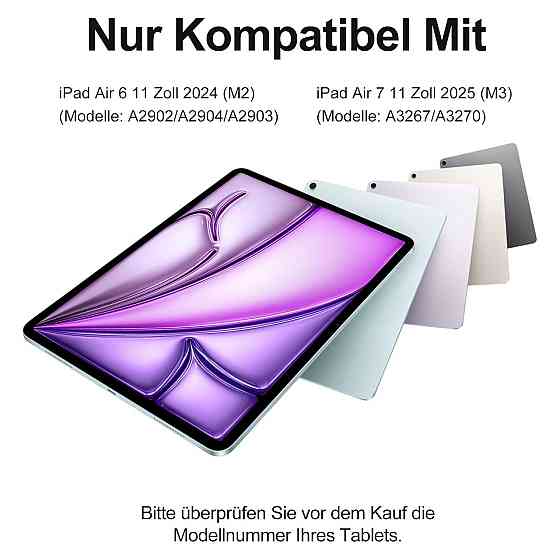 Чохол-клавіатура IVEOPPE для iPad Air 13 M4 M3 M2 м'ятний Bluetooth магнітна знімна QWERTZ підсвітка 450mAh 1мм 3 положення Київ