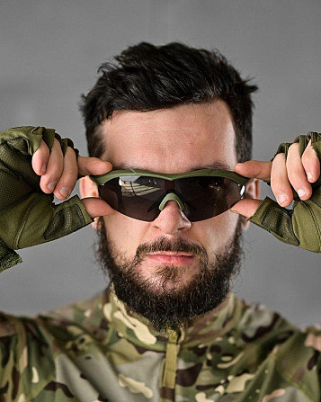 Тактичні балістичні захисні окуляри 5.11 FIVE ELEVEN 3 лінзи олива ВТ1127 Київ - фото 7