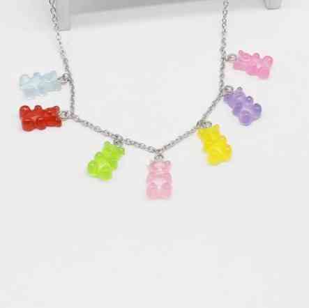 Детское колье желейные мишки 48 см разноцветный Киев