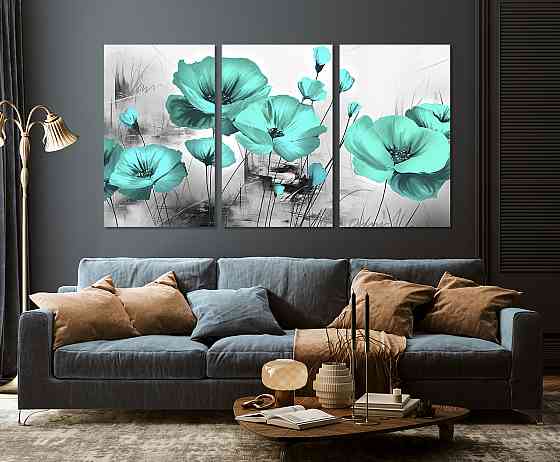 Модульная картина в гостиную / спальню   Маки   ART-004_3A 100х150 см Киев