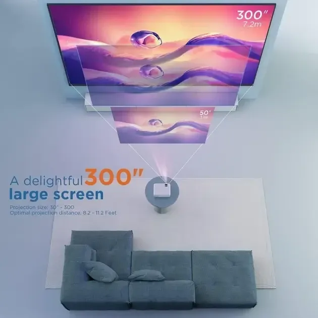 Портативний міні-проектор Bomaker GC355 HD LED 6500 Лм Wi-Fi с динамиками для домашнього кінотеатру 1080P Full HD Дніпро - фото 4