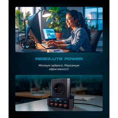 Зарядное устройство Armorstandart ARP-544 Resolute Power USB-C 100W GaN 2m Black (ARM73177) Винница - изображение 7