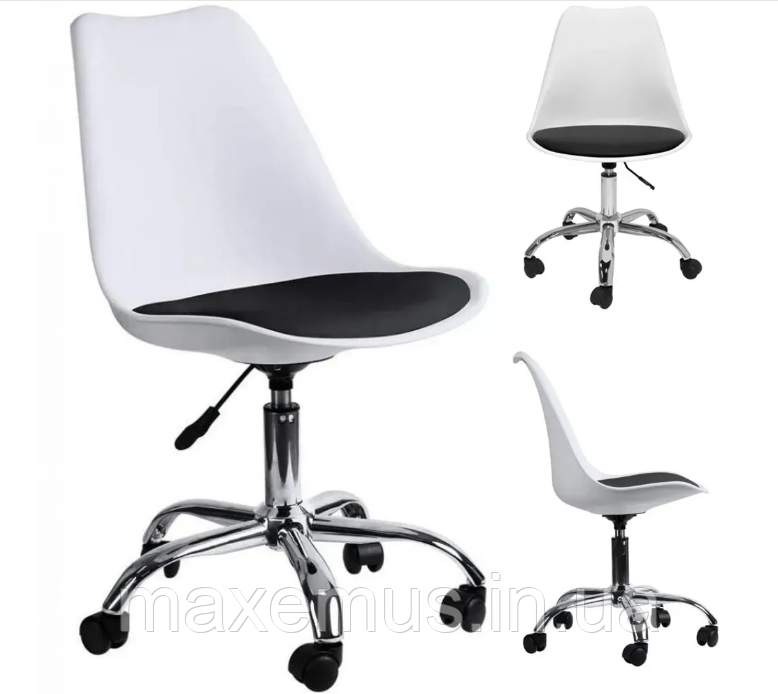 Офисное кресло для работы за компьютером В 48 7 ортопедическое кресло для дома и офиса белое с черным Мостиска - изображение 1