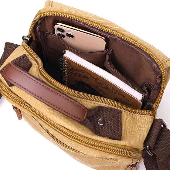 Чоловіча сумка листоноша на плече із щільного текстилю (Vintage) Київ