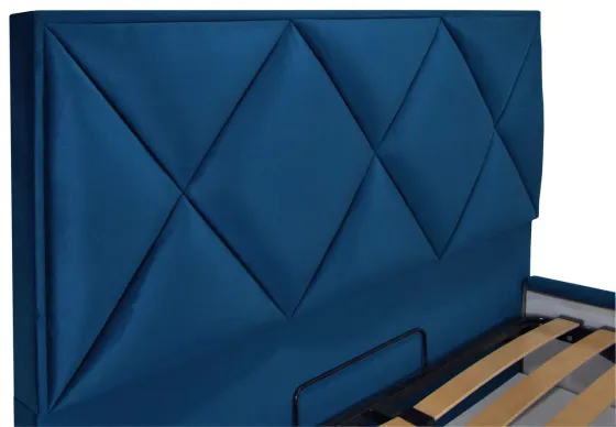 Кровать Двуспальная Leeds VIP 180 х 200 см Missoni 017 с дополнительной металлической цельносварной рамой Синий Киев