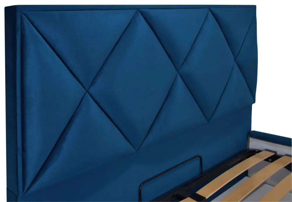 Кровать Двуспальная Leeds VIP 180 х 200 см Missoni 017 с дополнительной металлической цельносварной рамой Синий Киев - изображение 3