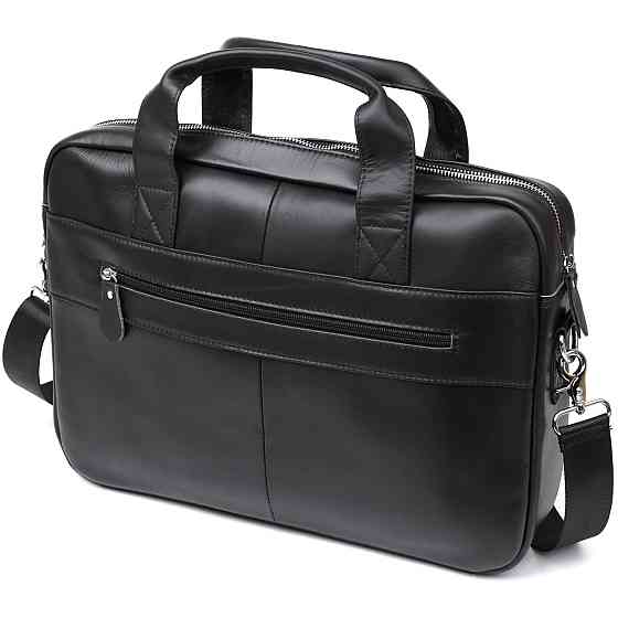 Ділова шкіряна сумка для ноутбука Vintage 20680 Чорний Київ