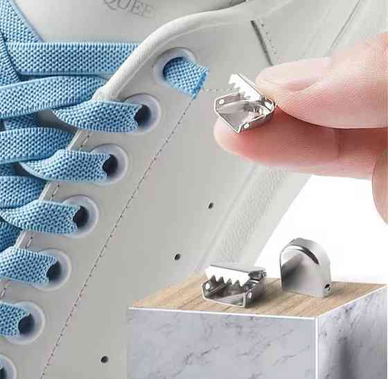 Еластичні шнурки без зав'язок з металевими фіксаторами 8 мм Сміла