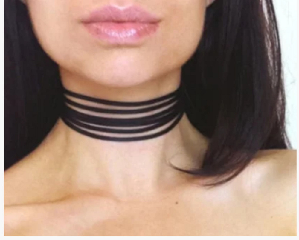 Чокер жіночий чорний смужками Київ - фото 1