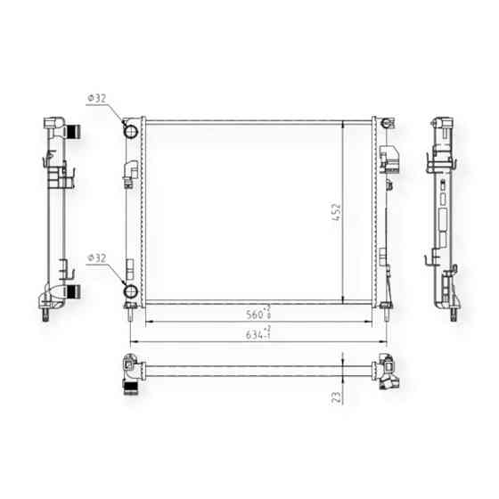 Радиатор охлаждения двигателя автомобиль Рено Trafic 1.9dTi, dCi 01- Мукачево