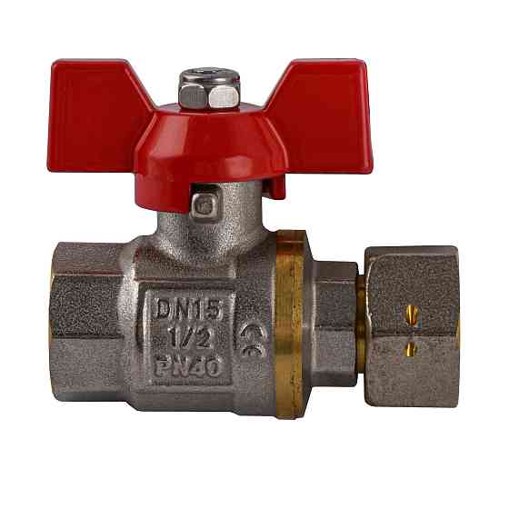 Кран кульовий прямий з накидною гайкою SOLOMON 1/2″ ВВ PN40  (V6002-S) Тернопіль