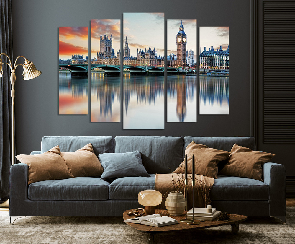 Модульна картина у вітальню/ спальню Лондон Біг Бен LM002_5 110x160 см Київ - фото 4