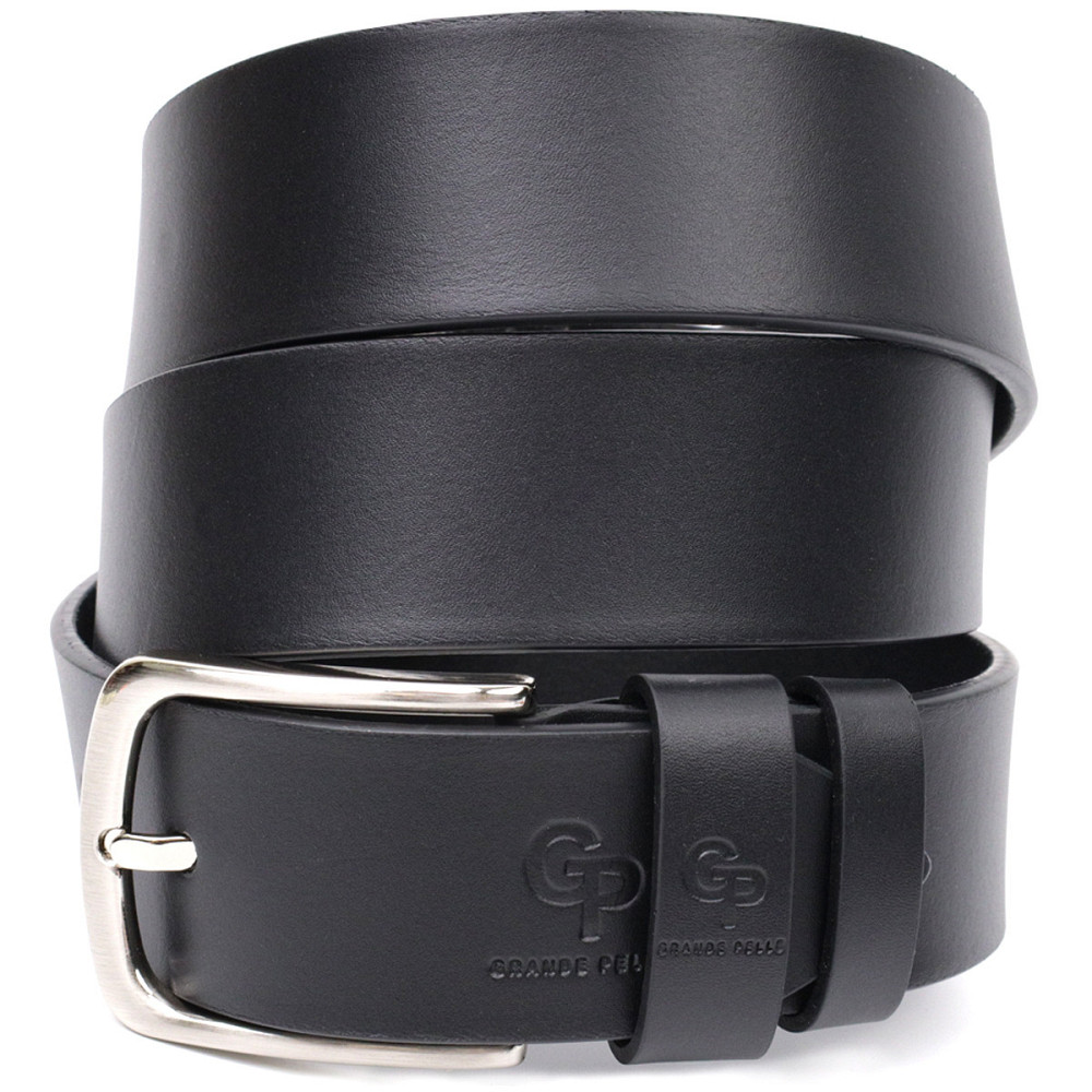 Стильный ремень под джинсы из натуральной кожи GRANDE PELLE 11684 Черный Киев - изображение 10