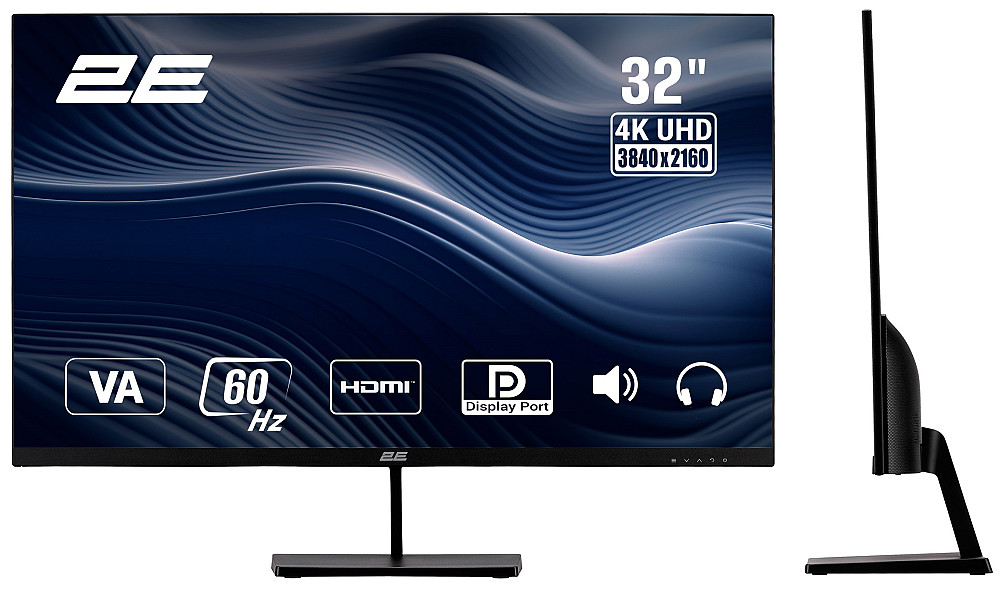 Монітор 2E 31.5" L3224B 2xHDMI, DP, MM, VA, 3840x2160 Київ - фото 1