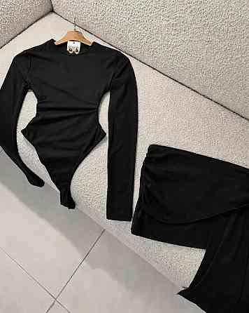 Женский стильный костюм боди+юбка, креп-дайвинг Одесса