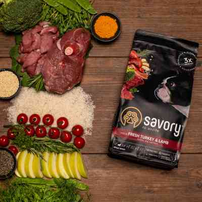 Сухой корм для собак Savory Small Breed rich in Fresh Turkey and Lamb 3 кг (4820232630358) Винница