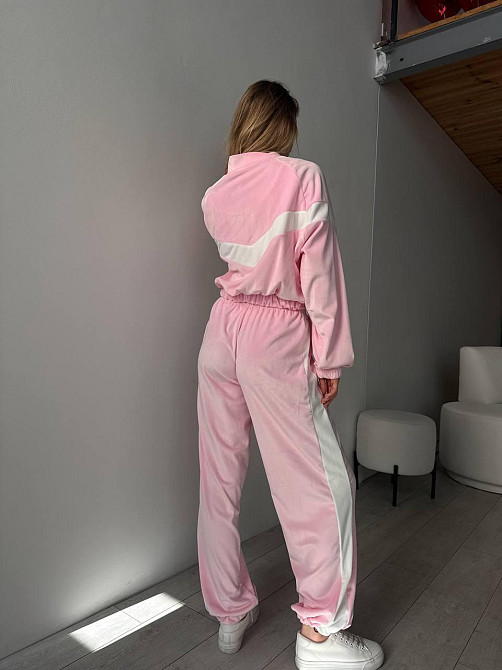 Женский стильный повседневный костюм двойка велюр спорт Барби, 42/44 Одесса - изображение 6