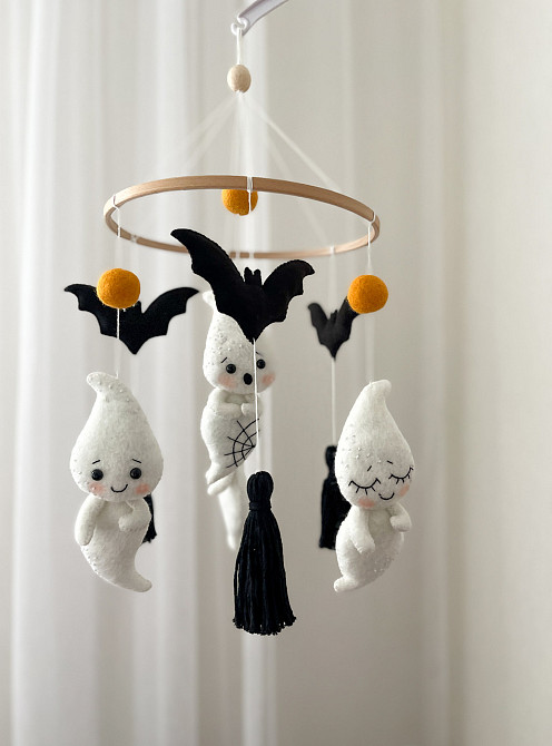 Мобіль на ліжечко для немовлят WoollyFox " Веселі привиди" Київ - фото 6