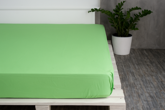 Ecotton Простирадло на резинці Ecotton 180х200 см однотонне зеленого кольору Summer green Коломия