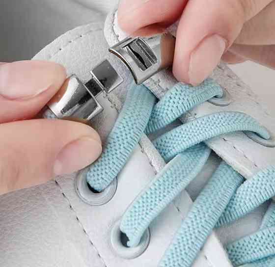 Эластичные шнурки без завязок с металлическими застежками Смела