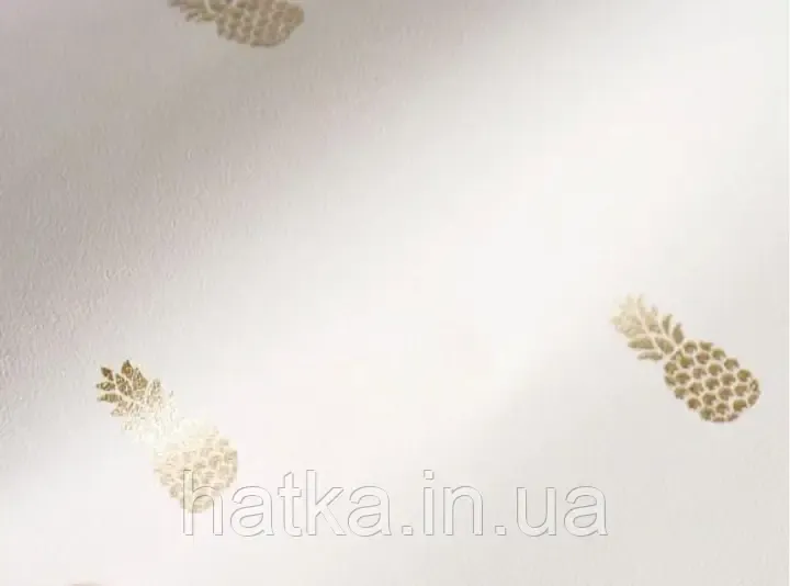 Шпалери вінілові на флізеліні Rasch Clasik 0,53х10 ананаси золотисті на бежевому Київ - фото 3