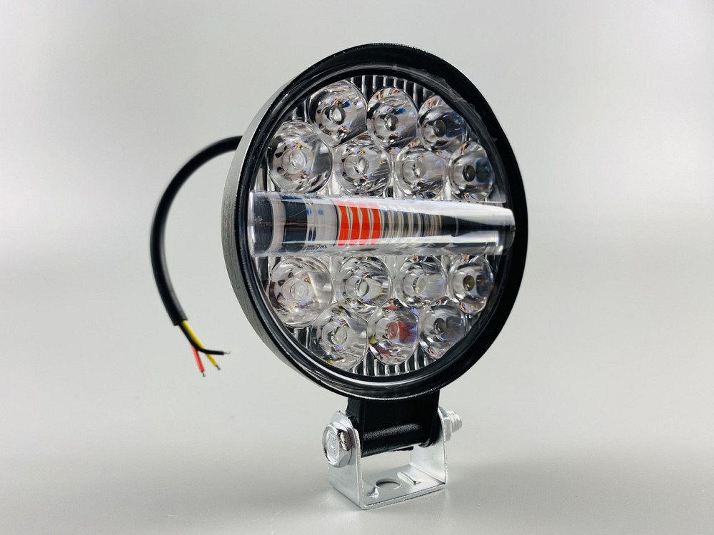 Фара-LED робоча додаткова 48W 6000K прожектор, Фара LED кругла світлодіодна  Led chip 3030 стробоскоп Мукачево - фото 6