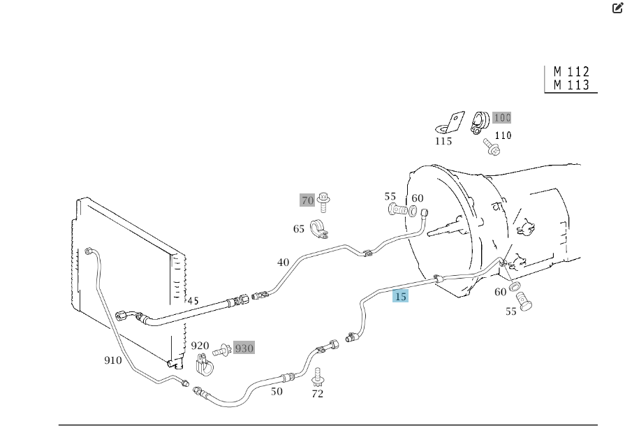 Mercedes-Benz  A2202702496 Трубка охолодження масла АКП ліва при двигуні M113 V8 4.3л 5.0л 4matic S-class short W220 S-class long V220 Одесса - изображение 4