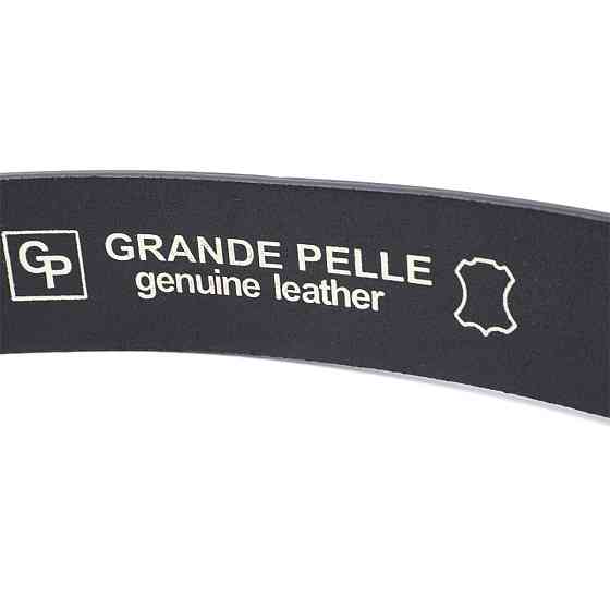 Люксовий ремінь під джинси з натуральної шкіри GRANDE PELLE 11691 Чорний Київ
