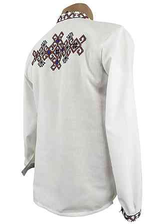 Чоловіча  натуральна вишиванка з  цікавою вишивкою на спині Київ