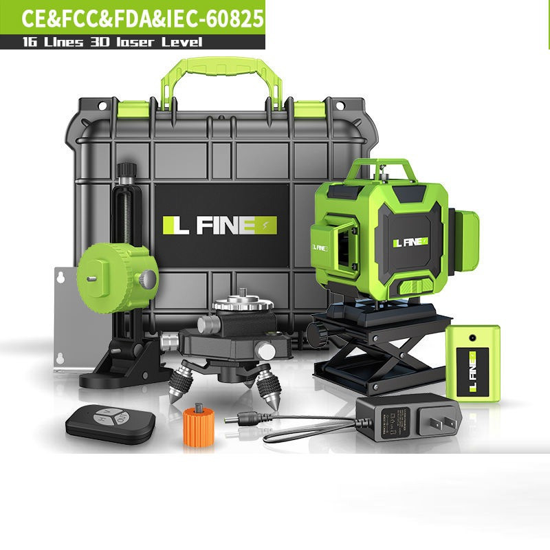 4D лазерний рівень лазерний нівелір рівень лазерний 16-лінійний лазерний рівень самовирівнюється 360 градусів горизонтальний Київ - фото 2