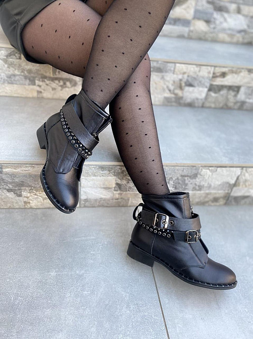 SOTHBY'S Черевики жіночі Sothby's чорні натуральна шкіра висота 13см (Б-5502/2) Коломия - фото 1