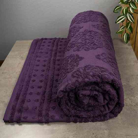 Простирадло-покривало жаккардове махрове 100% Бавовна GM TEXTILE 150x200см 400г/м2 (Виноград) Суми