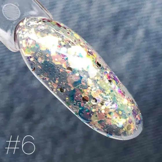 ГЛИТТЕРНЫЙ ГЕЛЬ SAGA PROFESSIONAL GALAXY GLITTER 06 ПРОЗРАЧНЫЙ С БИРЮЗОВЫМИ ЧАСТЬМИ Киев