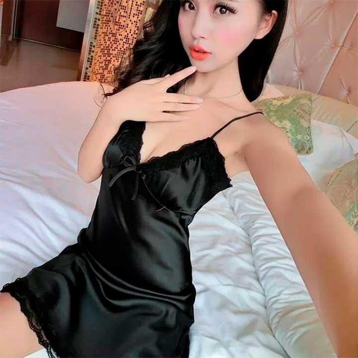 Коротенький секси пеньюар - Черный - XS/S – Эротическое бельё Винница - изображение 1