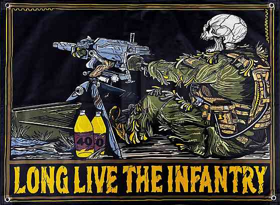 Банер кулеметник "Long Live The Infantry" 600х900 мм Запоріжжя