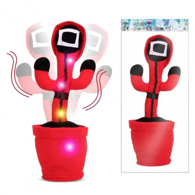 Інтерактивний танцюючий кактус на акумуляторі зі світлом, піснями та рухами Гра в кальмара Київ - фото 4