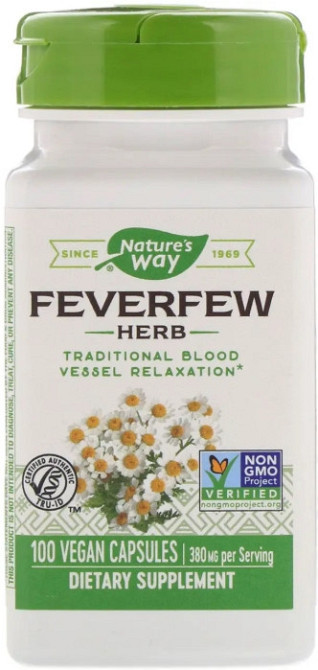 Пиретрум дівочий Nature's Way 380 мг Feverfew Herb 100 капс Київ - фото 1